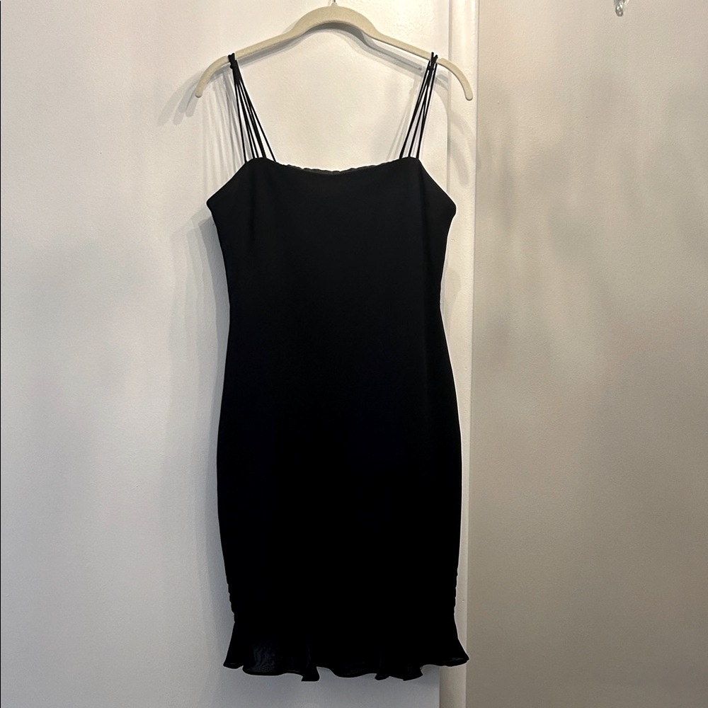 Evan Picone Black Strappy Mini Dress